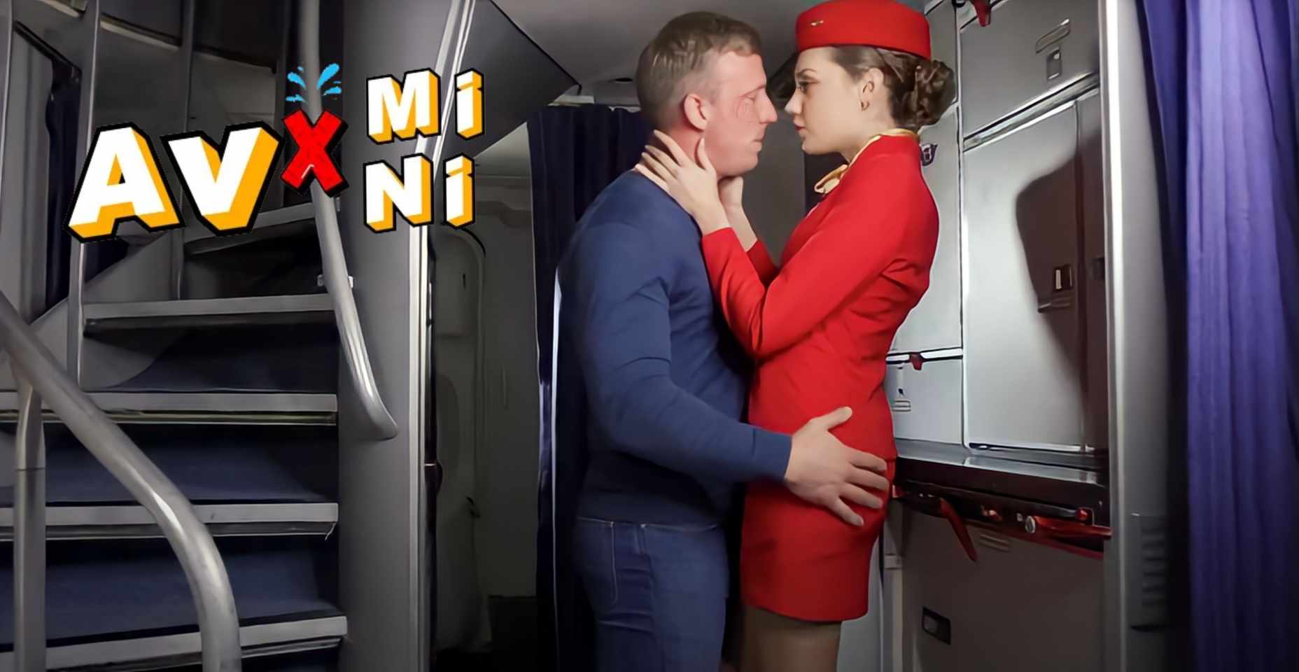 av ฝรั่ง Dorcel airline indecent flight attendants สาวแอร์ชุดแดง